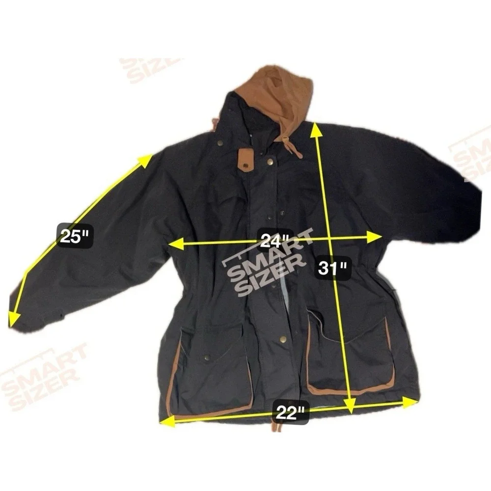 The Limited Men Navy Blue Hooded Parka Jacket Tan Trim Utility Field Coat Medium